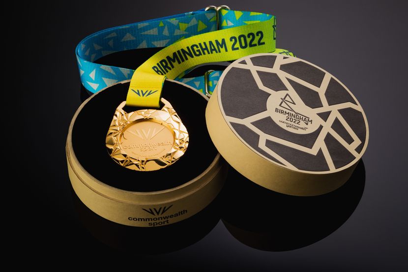 Birmingham 2022 Commonwealth Games medals in a presentation box