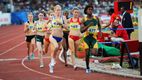 Caster Semenya competing in the Commonwealth Youth Games in Pune 2008