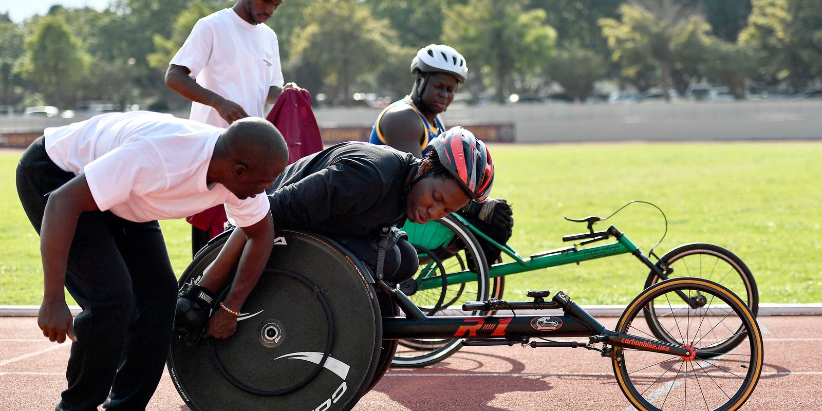 Para athletes with the Coaches at Stellenbosch GAPS camp in 2022
