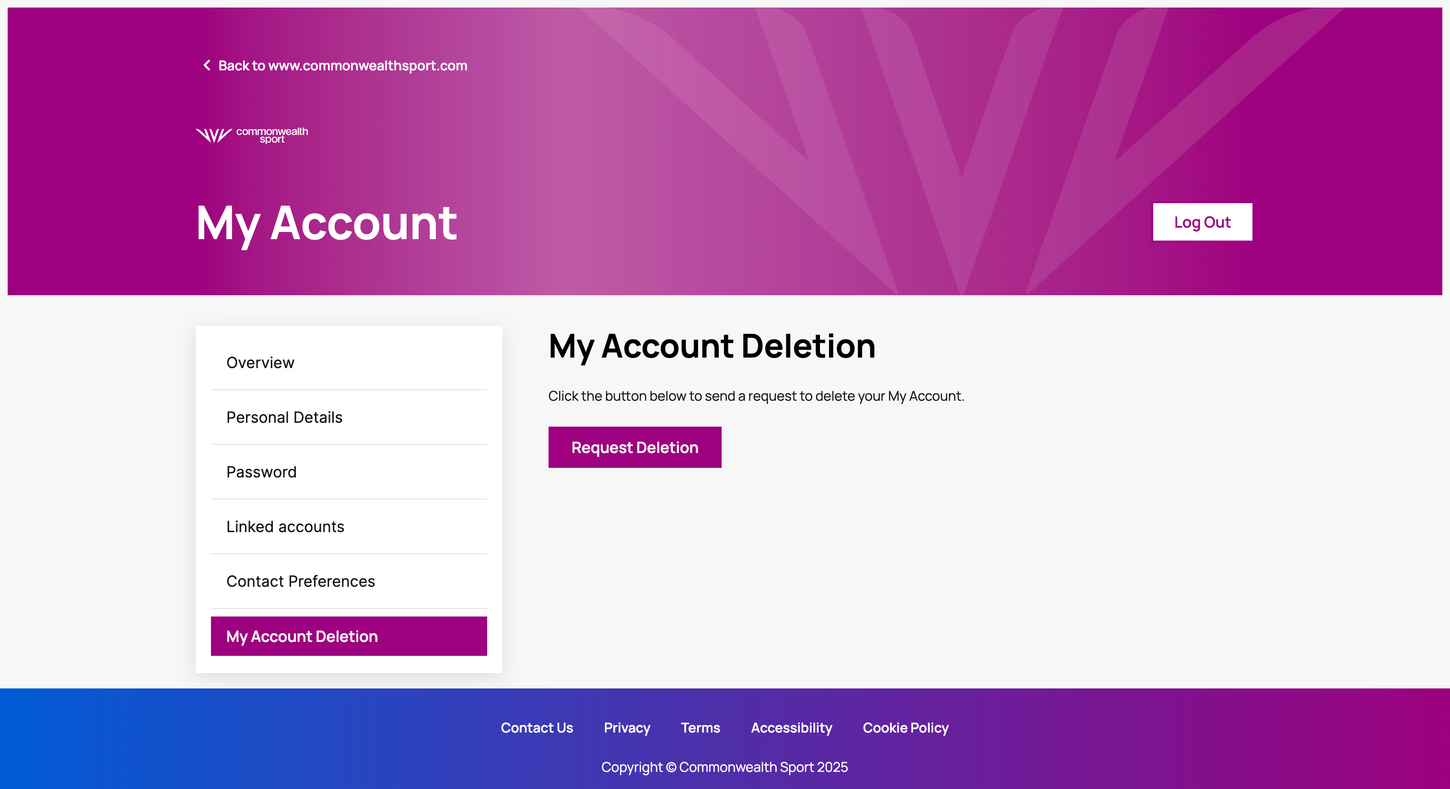 My Account Deletion on Desktop