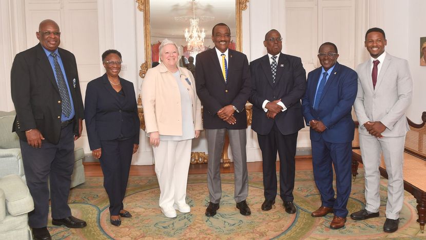 Commonwealth Sport Representatives meet the Barbados Minister for Sport while visiting the island for the April Executive Board meeting