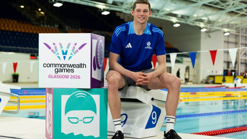 Commonwealth and olympic Medallist Duncan Scott at the reopening of Tollcross