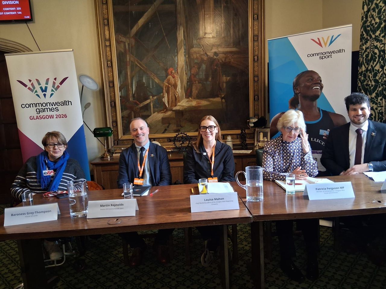 Representatives from Commonwealth Sport and Glasgow 2026 attending the UK Parliamentary Associations Lunchtime Conversation with parliamentarians from across all parties