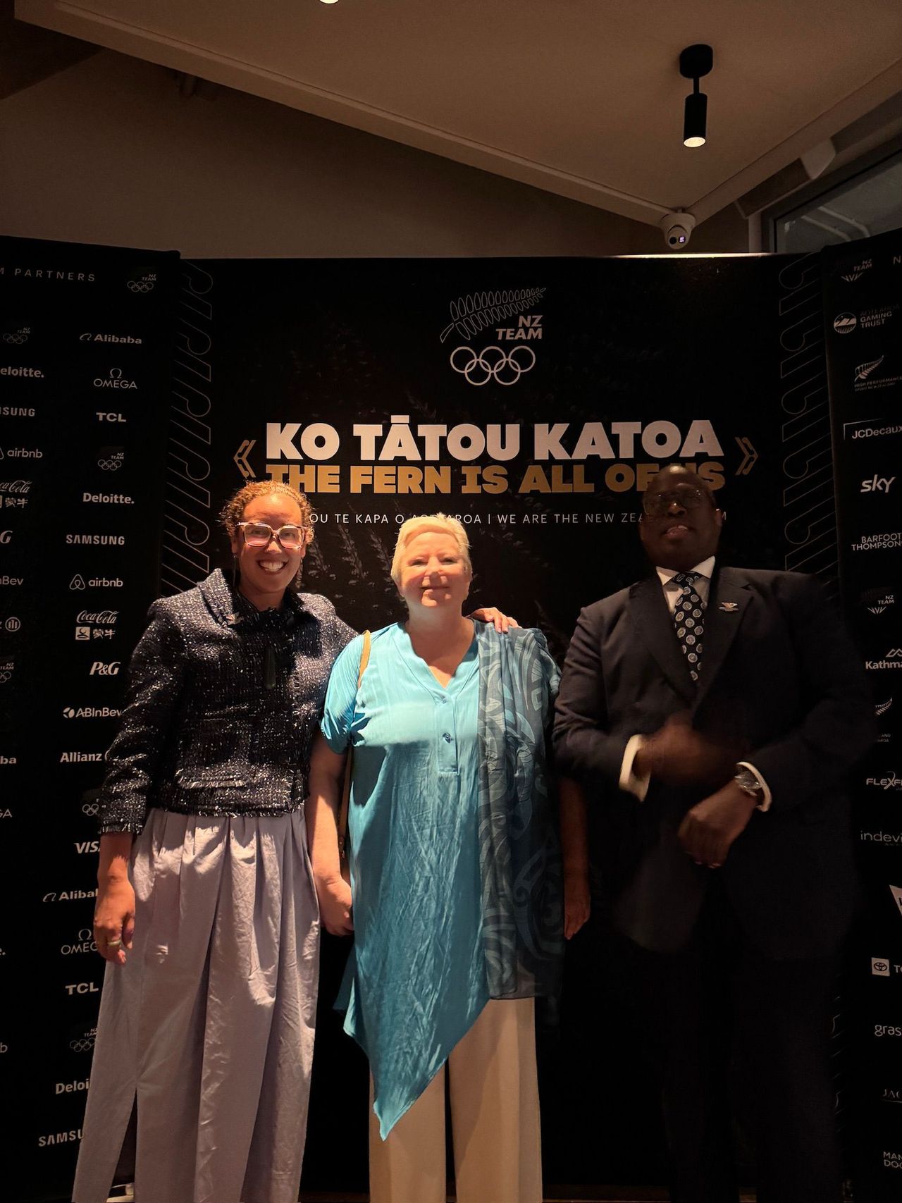 Commonwealth Sport Regional Development Manager, Mel Cooper with CEO Katie Sadleir and President Donald Rukare