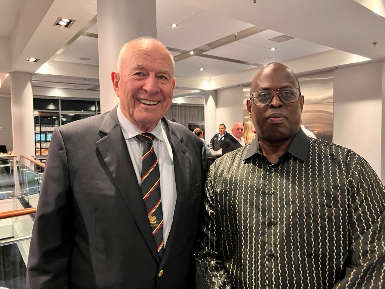 Dr Donald Rukare with Sir Don McKinnon ahead of the ONOC Meeting in New Zealand