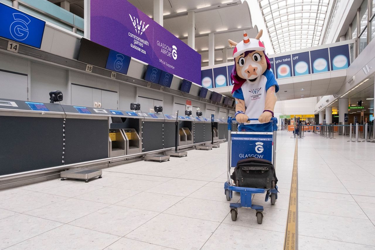 Finnie check-in at Glasgow Airport to celebrate partnership with Glasgow 2026 Commonwealth Games