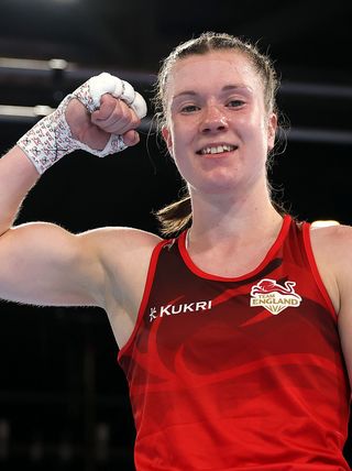 Lauren Mackie after winning her first fight