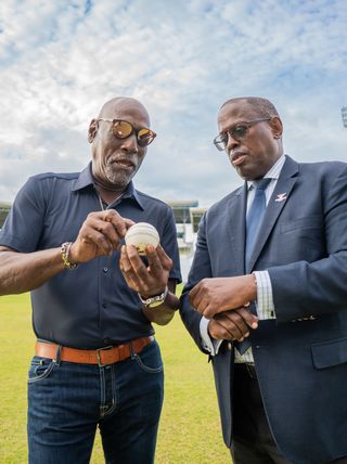 Sir Vivian Richards (left) and Dr Donald Rukare (right) in Antigua & Barbuda ahead of CHOGM 2026