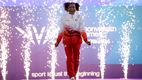 G2026: Jazmin Sawyers of Team England attends the medal ceremony for the Women's Long Jump
