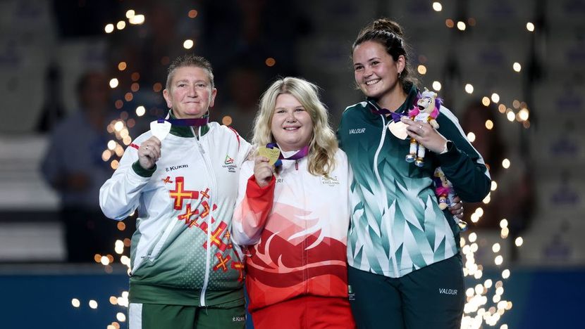 Katherine Rednall England Ali Merrien Guernsey Shae Wilson Norfolk Island Bowls