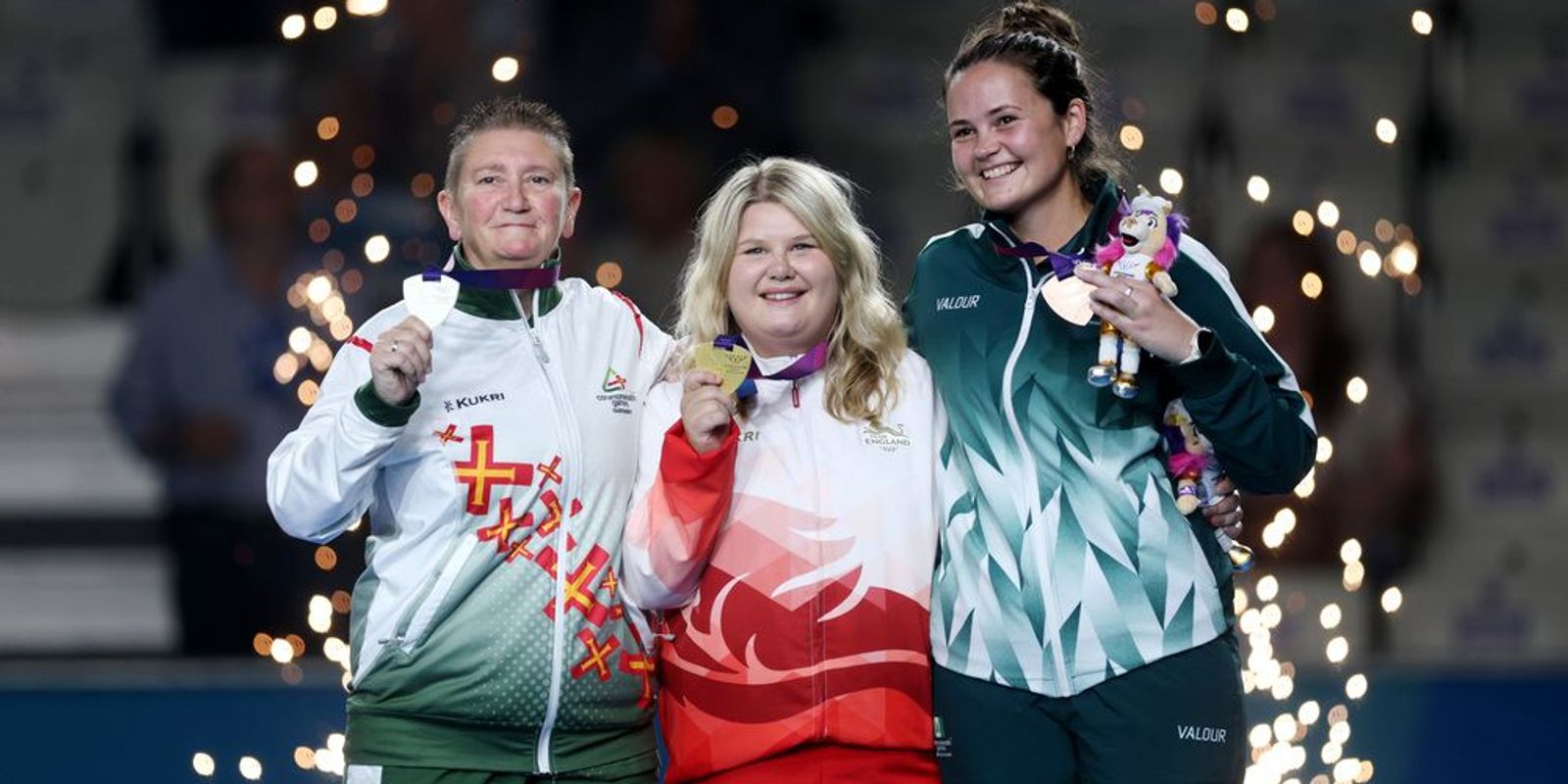 Katherine Rednall England Ali Merrien Guernsey Shae Wilson Norfolk Island Bowls